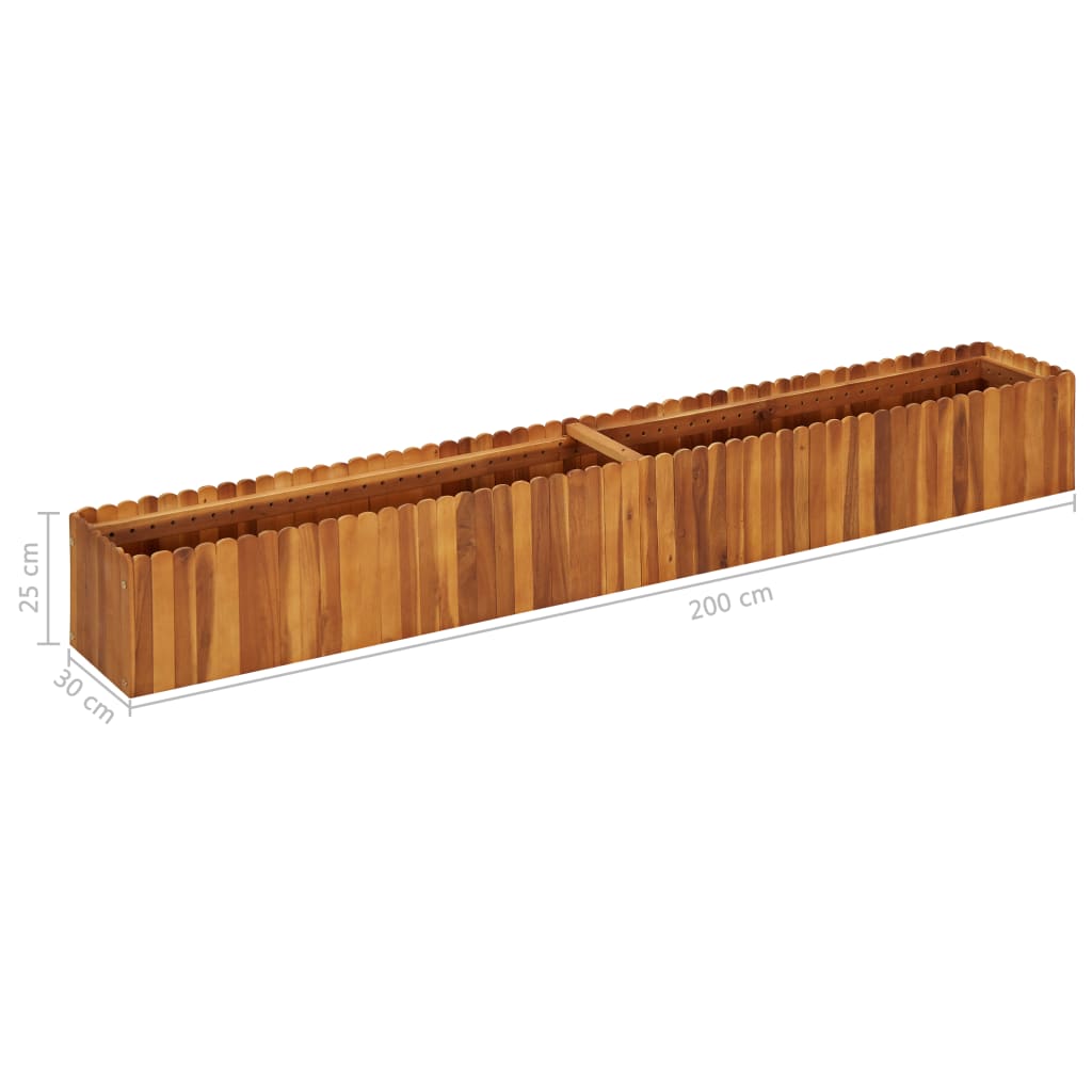 Plantenbak Verhoogd 200X30X25 Cm Massief Acaciahout