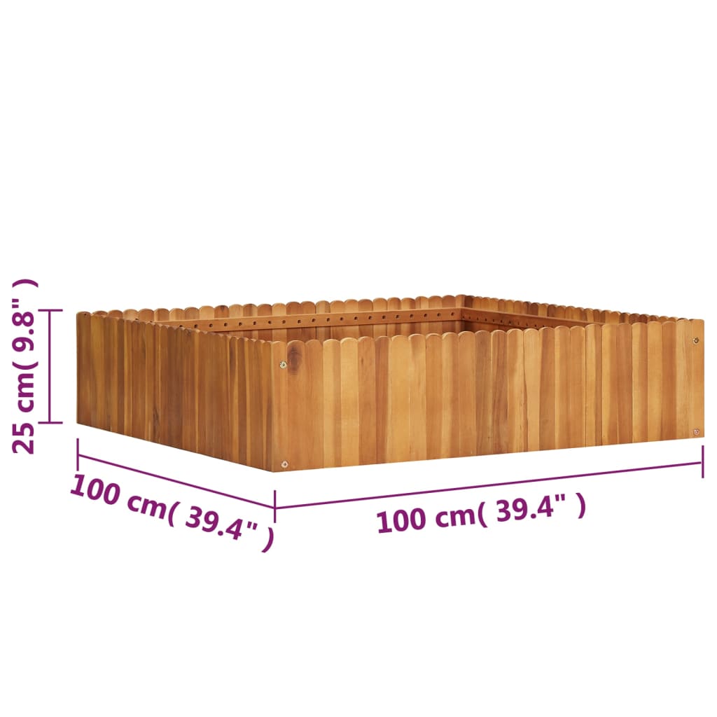 Plantenbak Verhoogd 100X100X25 Cm Massief Acaciahout