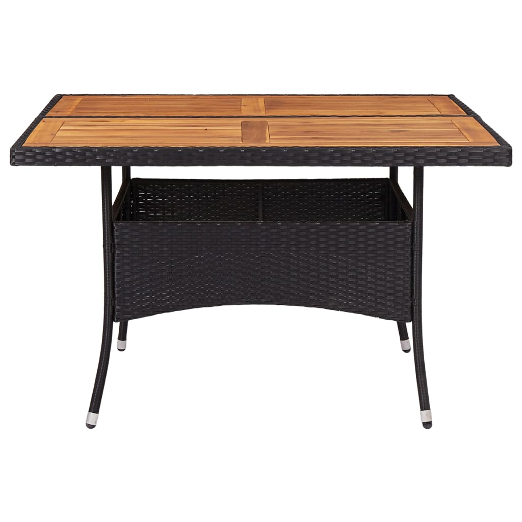 Tuintafel Poly Rattan En Massief Acaciahout Zwart