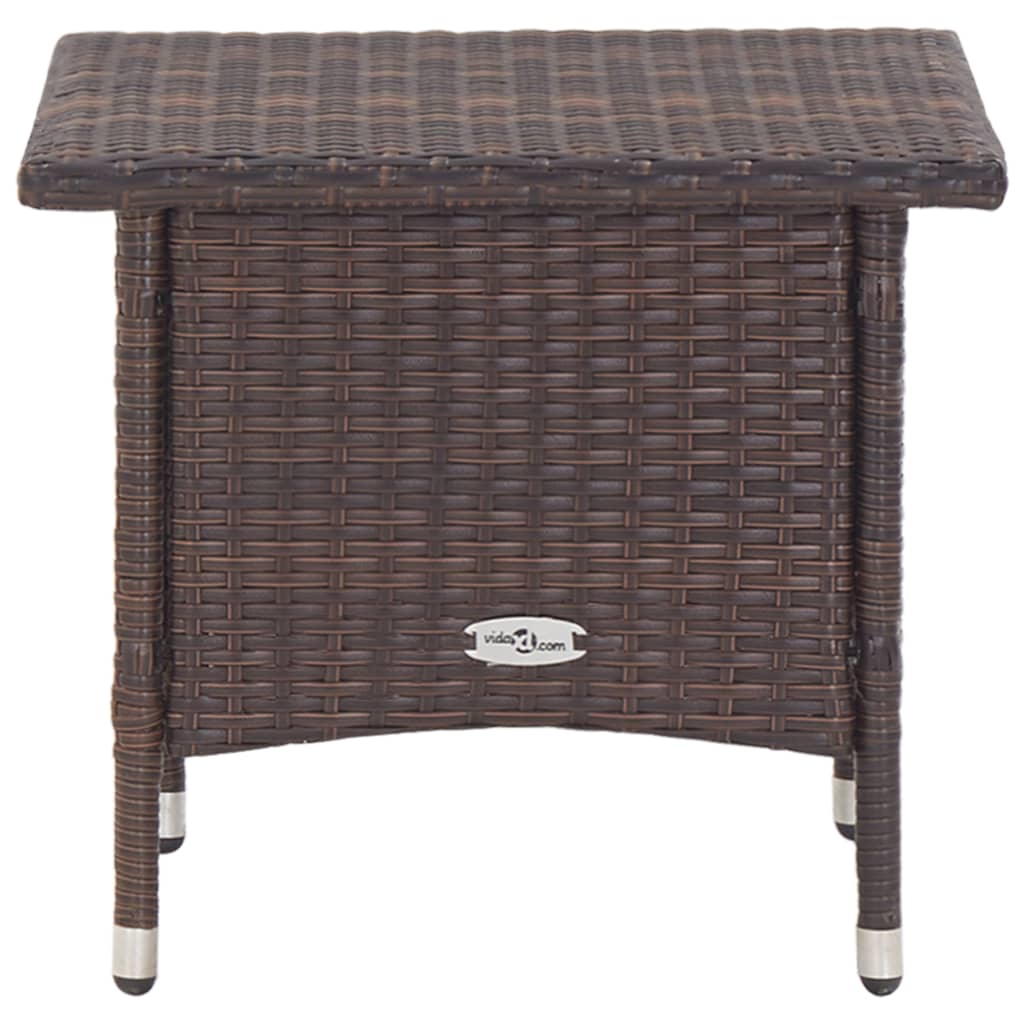 Theetafel 50X50X47 Cm Poly Rattan Bruin