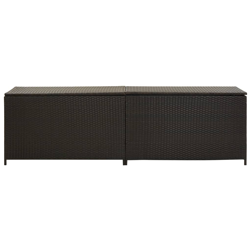 Tuinbox 200X50X60 Cm Poly Rattan Bruin
