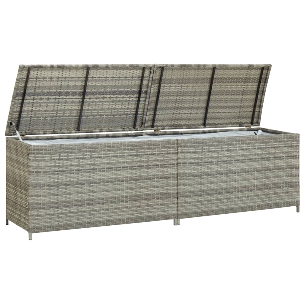 Tuinbox 200X50X60 Cm Poly Rattan Grijs