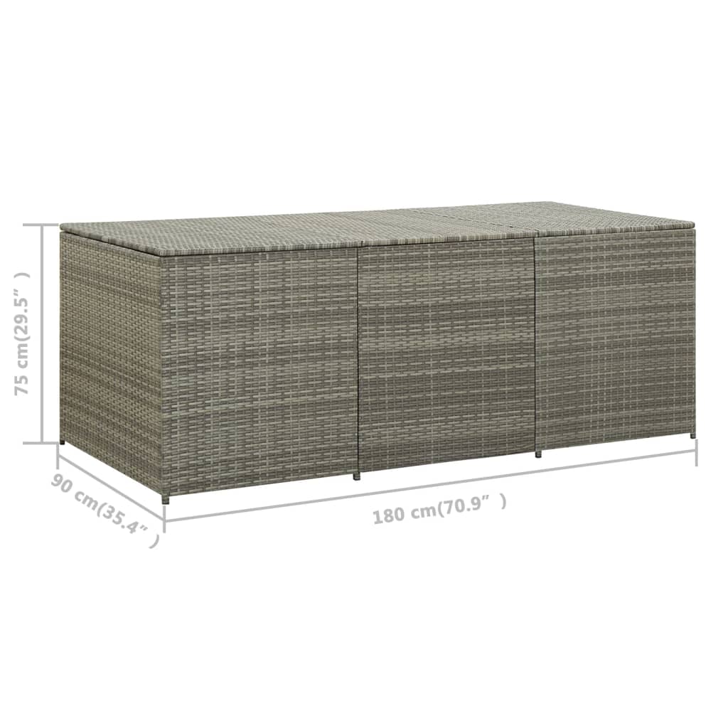 Tuinbox 180X90X75 Cm Poly Rattan Grijs