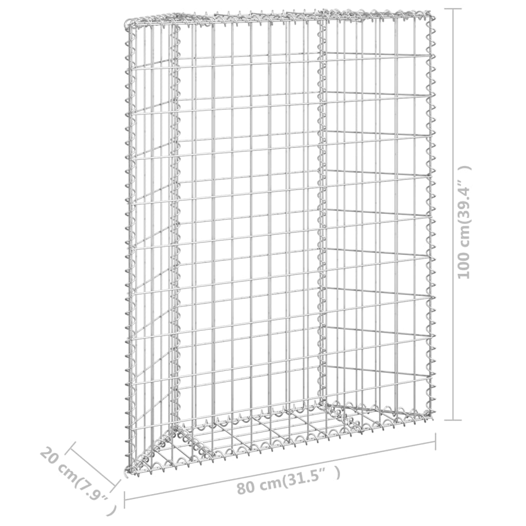 Gabion Plantenbak Trapezium 80X20X100 Cm Gegalvaniseerd Staal
