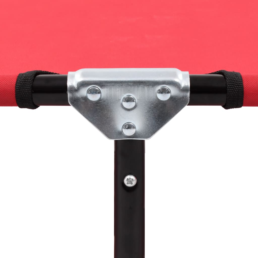 Ligbed Inklapbaar Staal Rood