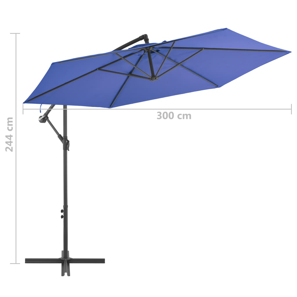 Schwimmender Sonnenschirm mit Aluminiumstange 300 cm blau