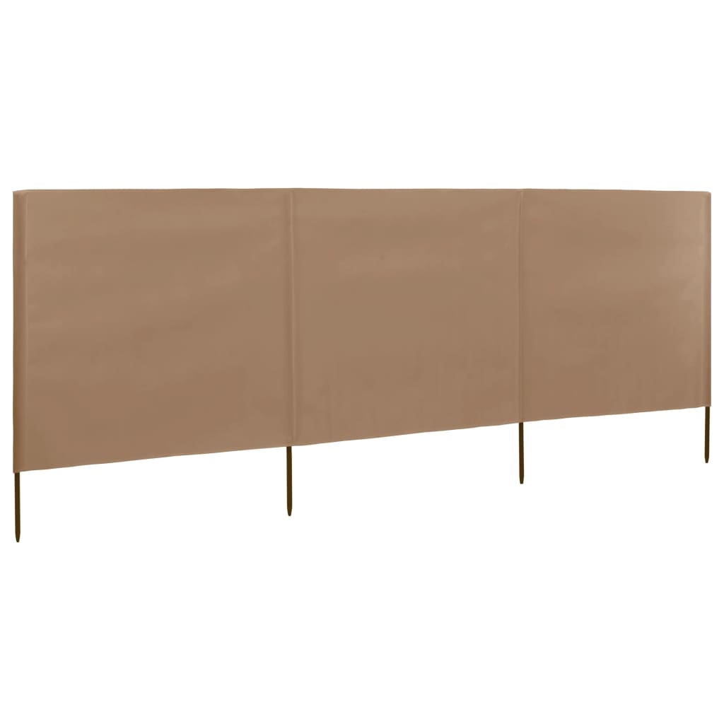 Windscherm 3-Panelen 400X160 Cm Stof Taupe