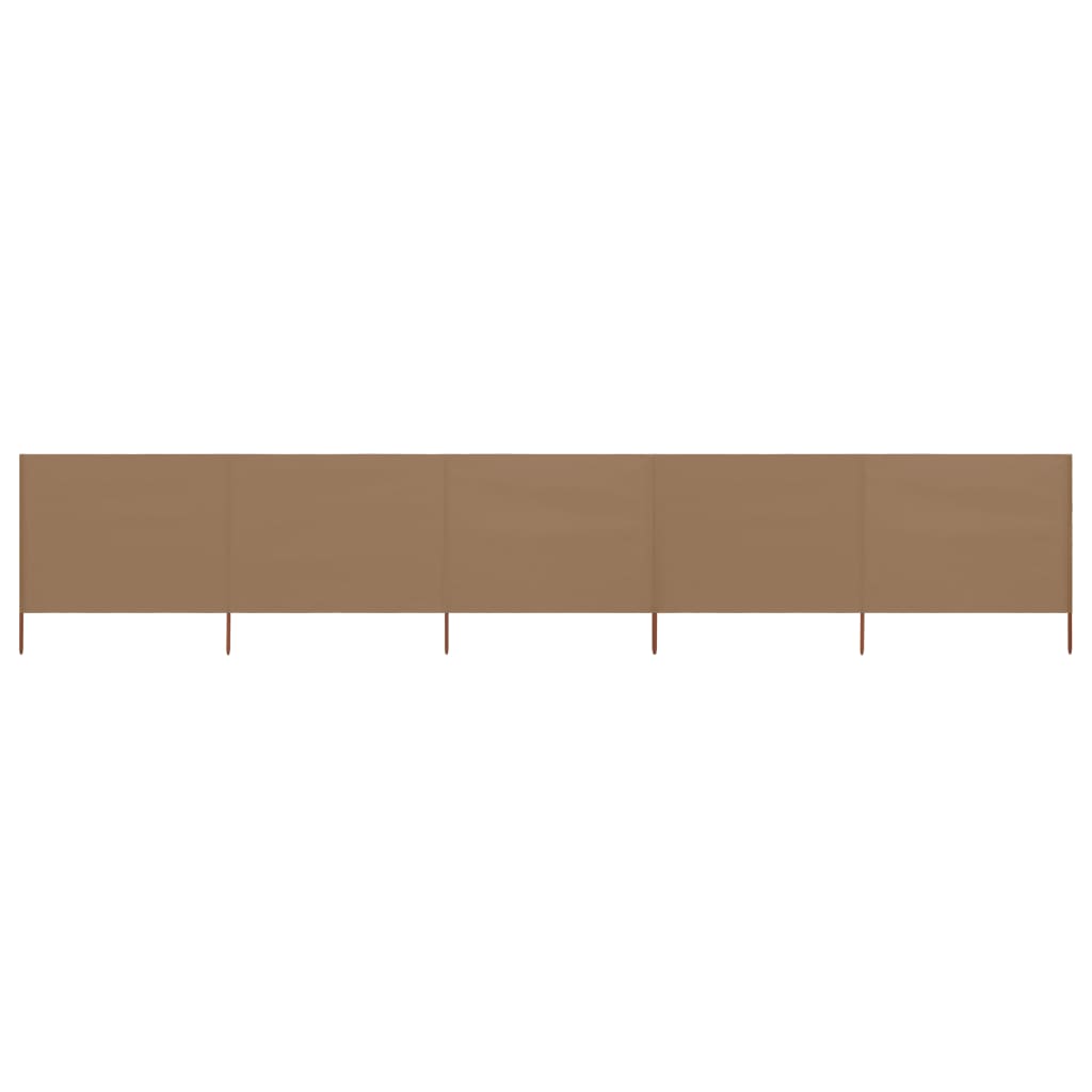 Windscherm 5-Panelen 600X80 Cm Stof Taupe