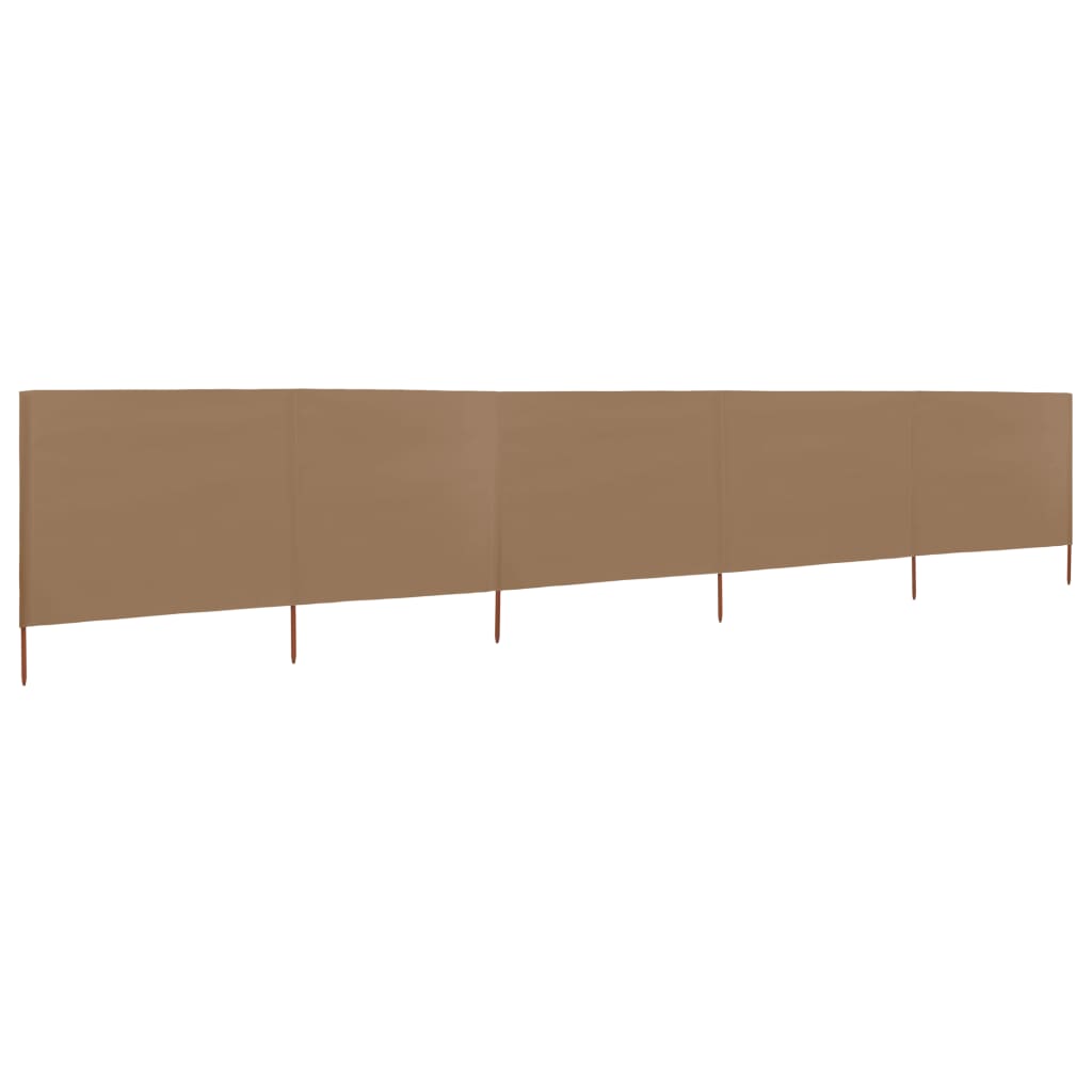 Windscherm 5-Panelen 600X80 Cm Stof Taupe