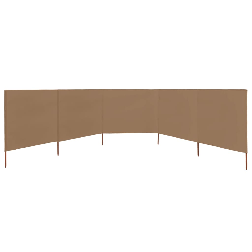 Windscherm 5-Panelen 600X80 Cm Stof Taupe