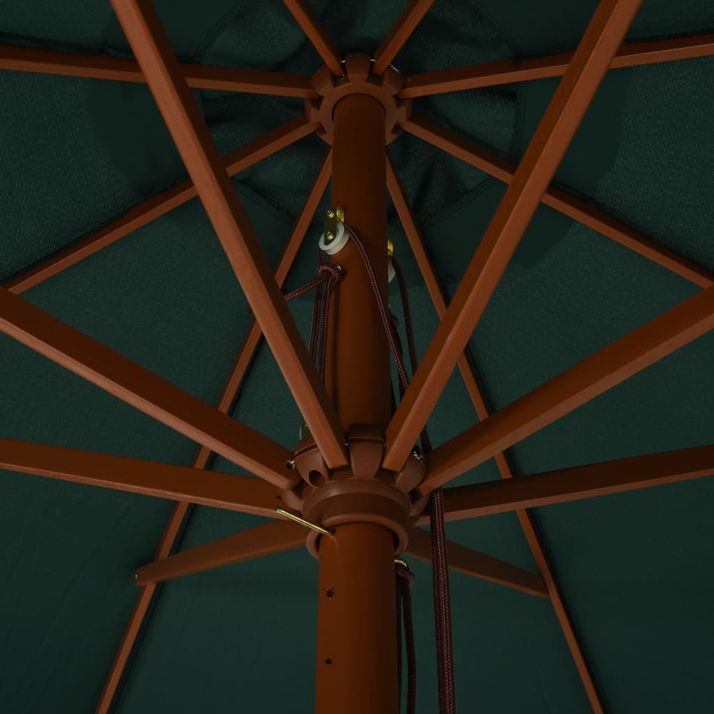 Parasol Met Houten Paal 330 Cm Groen