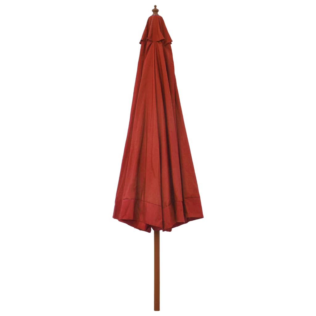Parasol Met Houten Paal 330 Cm Terracottakleurig