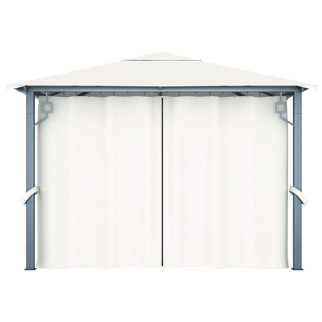 Prieel Met Gordijn 300X300 Cm Aluminium Crème