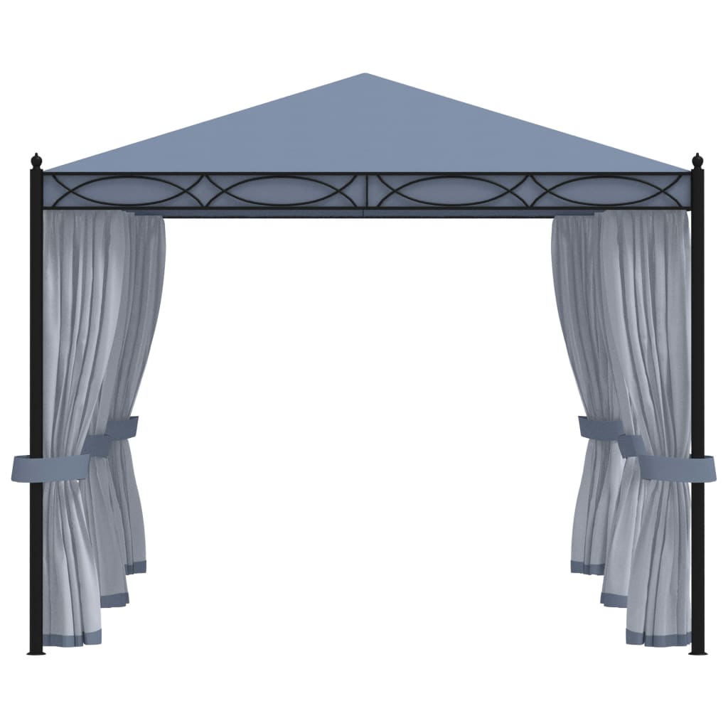 Prieel Met Horren 3X4 M Staal Antraciet