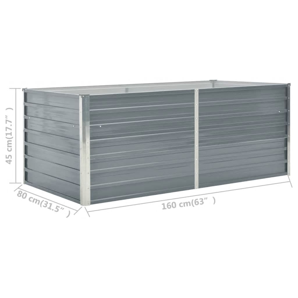 Plantenbak Verhoogd 160X80X45 Cm Gegalvaniseerd Staal Grijs