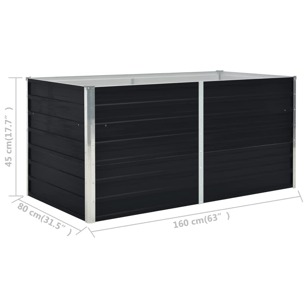 Plantenbak Verhoogd 160X80X45 Cm Gegalvaniseerd Staal Antraciet
