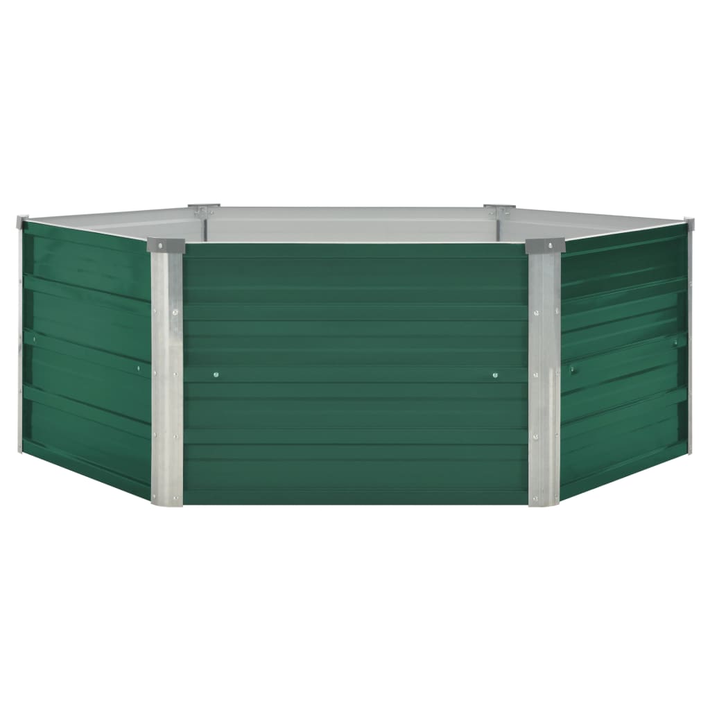 Plantenbak Verhoogd 129X129X46 Cm Gegalvaniseerd Staal Groen