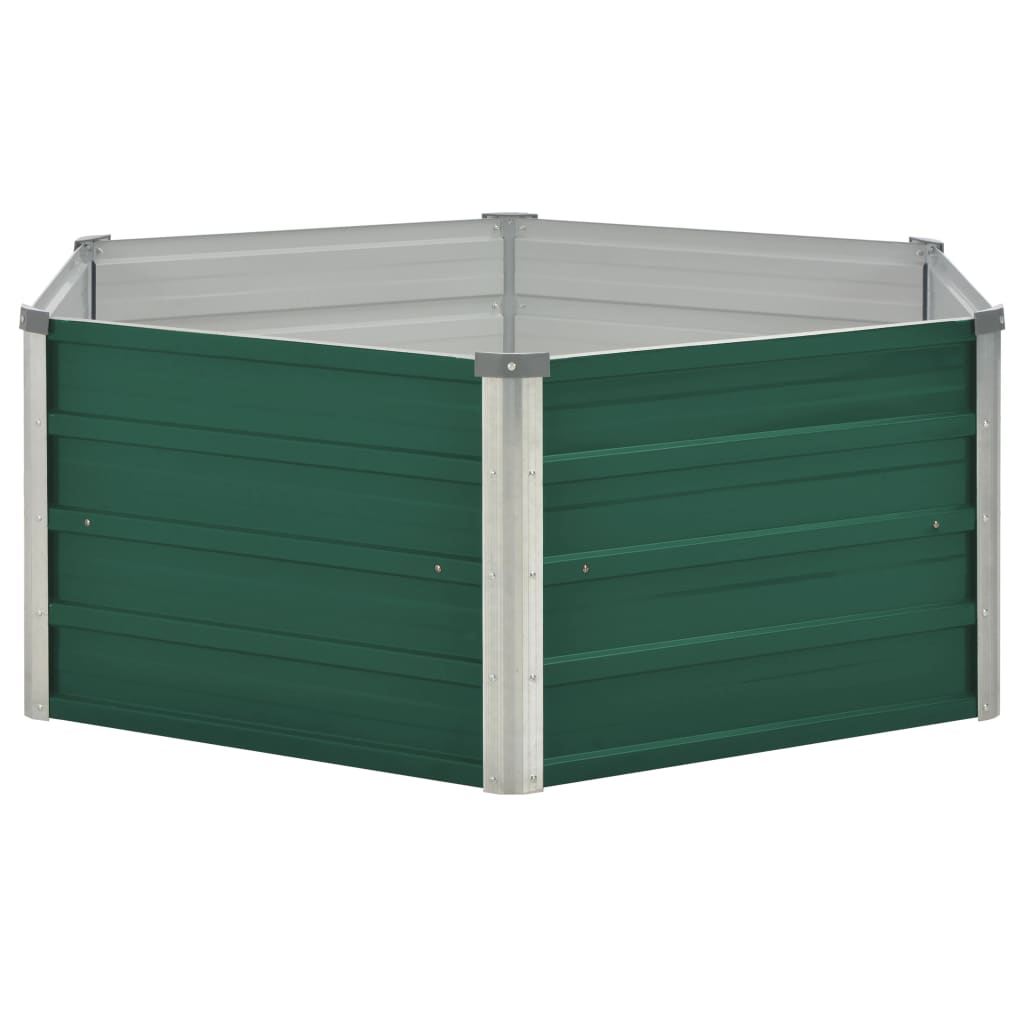 Plantenbak Verhoogd 129X129X46 Cm Gegalvaniseerd Staal Groen
