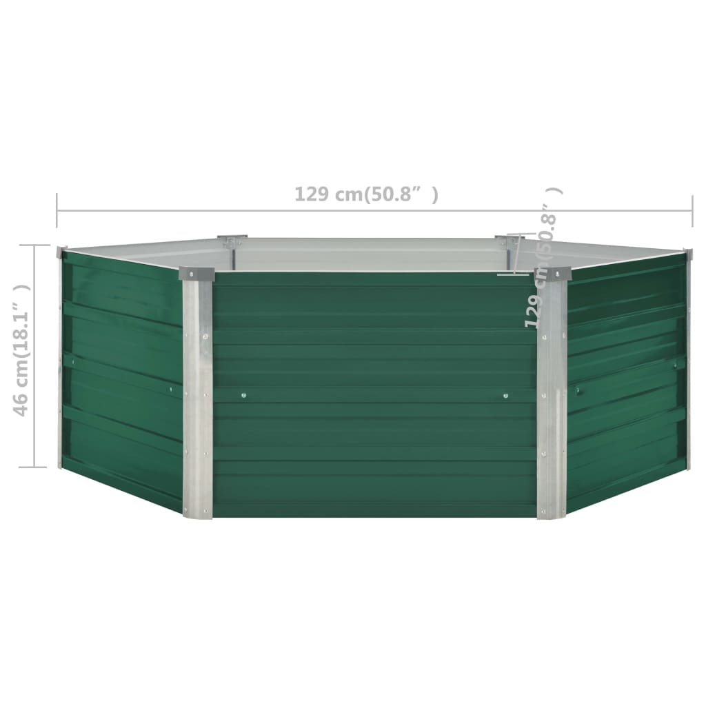 Plantenbak Verhoogd 129X129X46 Cm Gegalvaniseerd Staal Groen