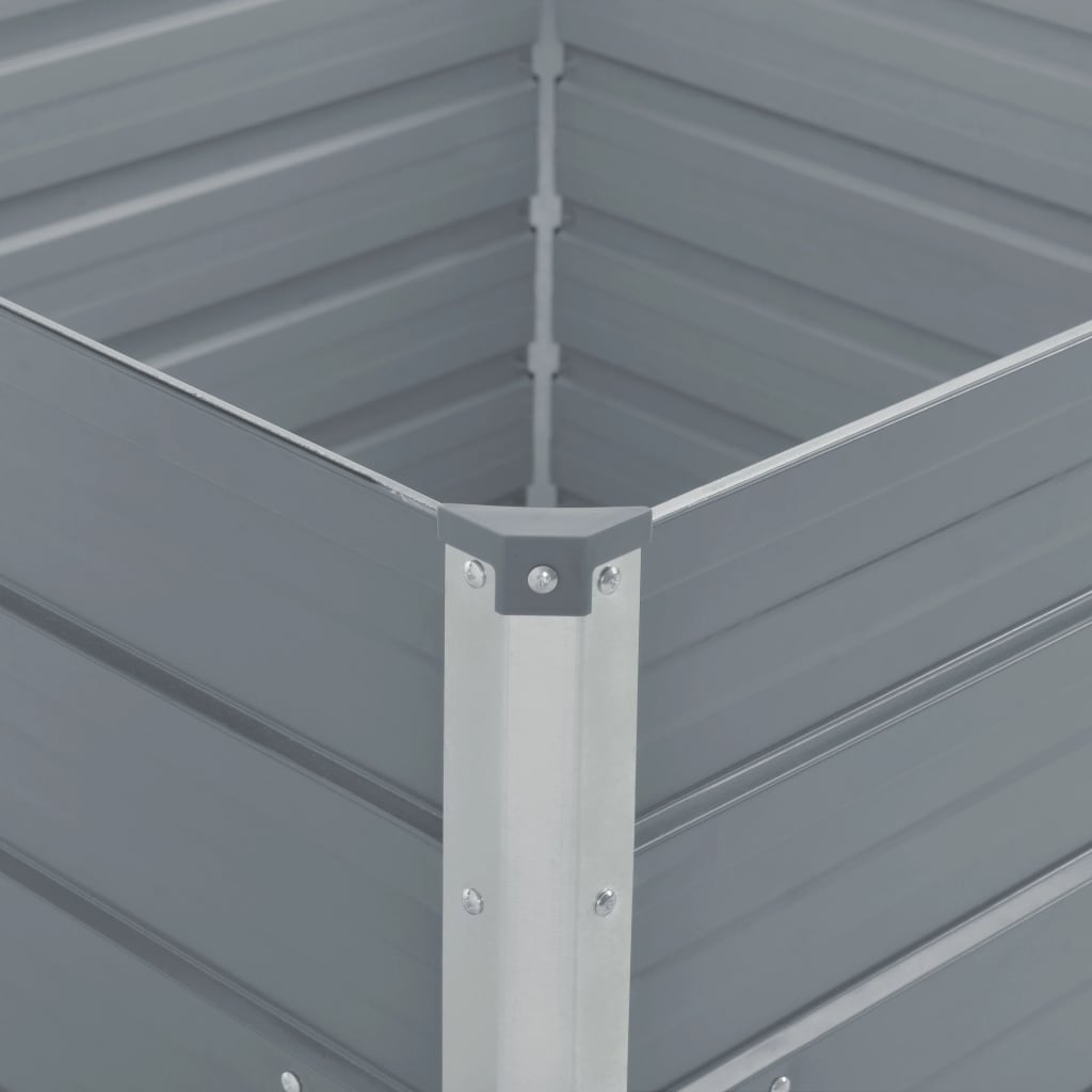 Plantenbak Verhoogd 100X100X45 Cm Gegalvaniseerd Staal Grijs