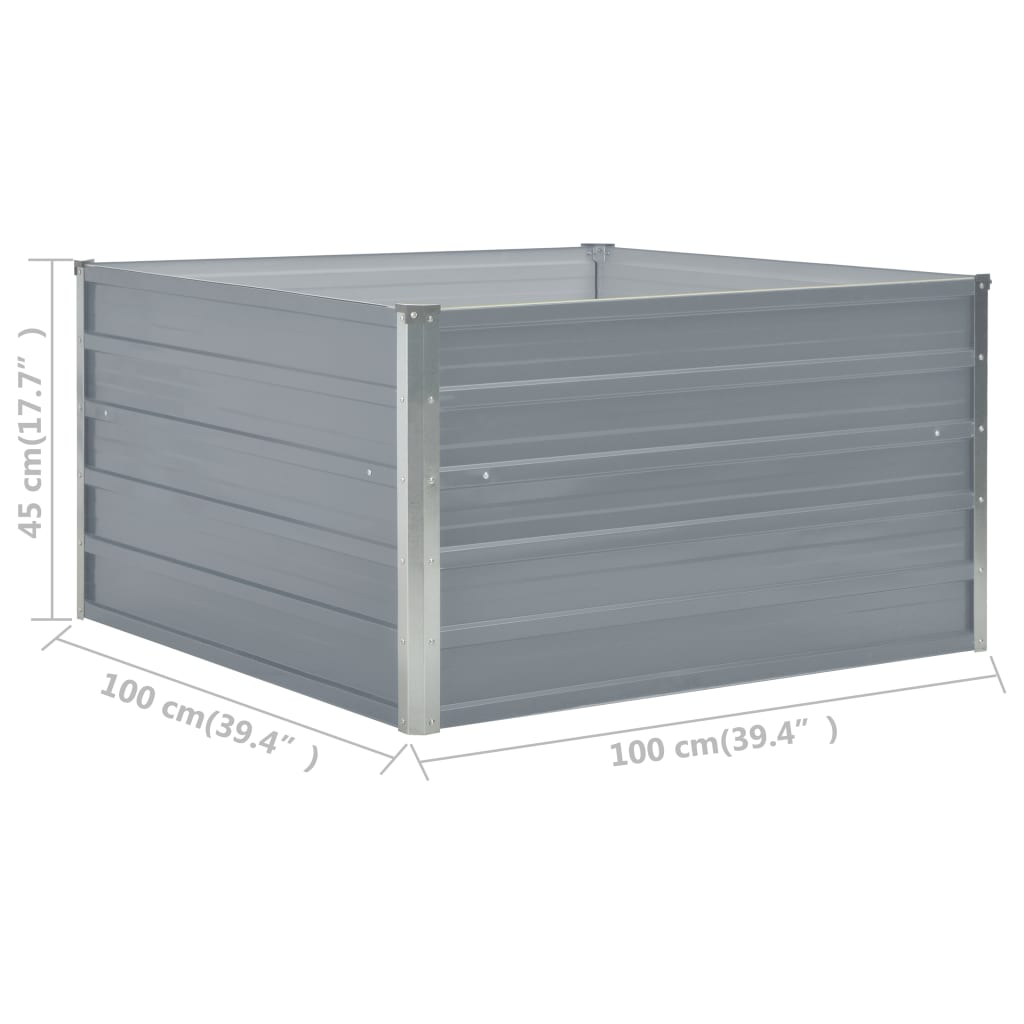 Plantenbak Verhoogd 100X100X45 Cm Gegalvaniseerd Staal Grijs