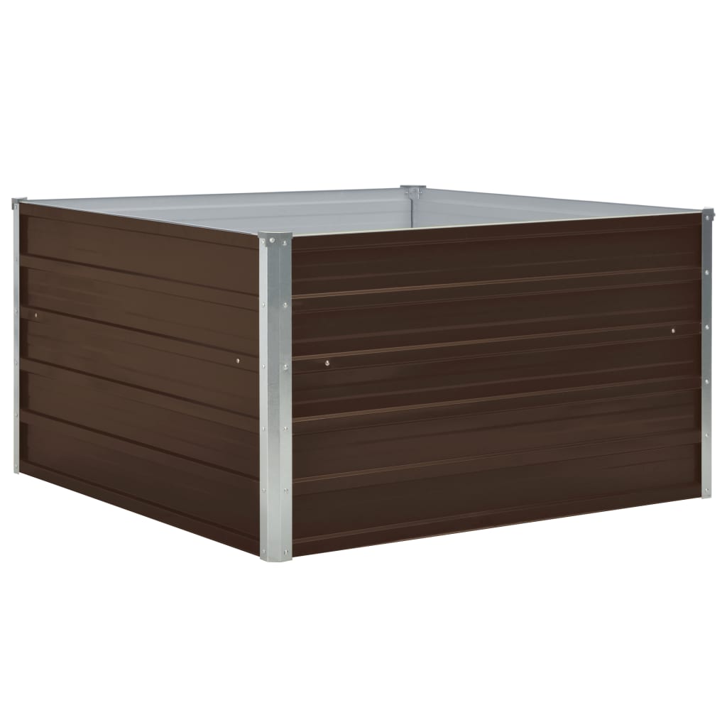 Plantenbak Verhoogd 100X100X45 Cm Gegalvaniseerd Staal Bruin