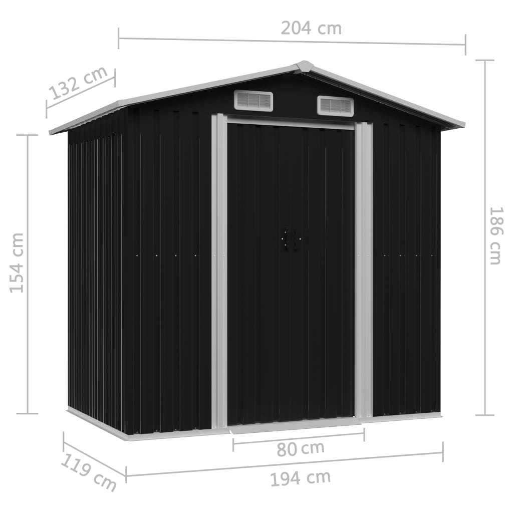 Tuinberging 204X132X186 Cm Staal Antraciet