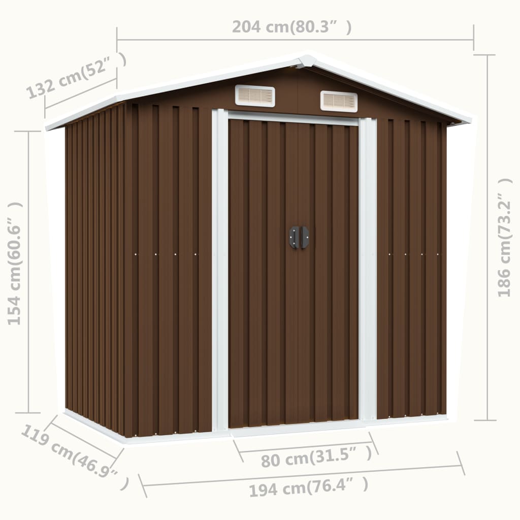 Tuinberging 204X132X186 Cm Staal Bruin