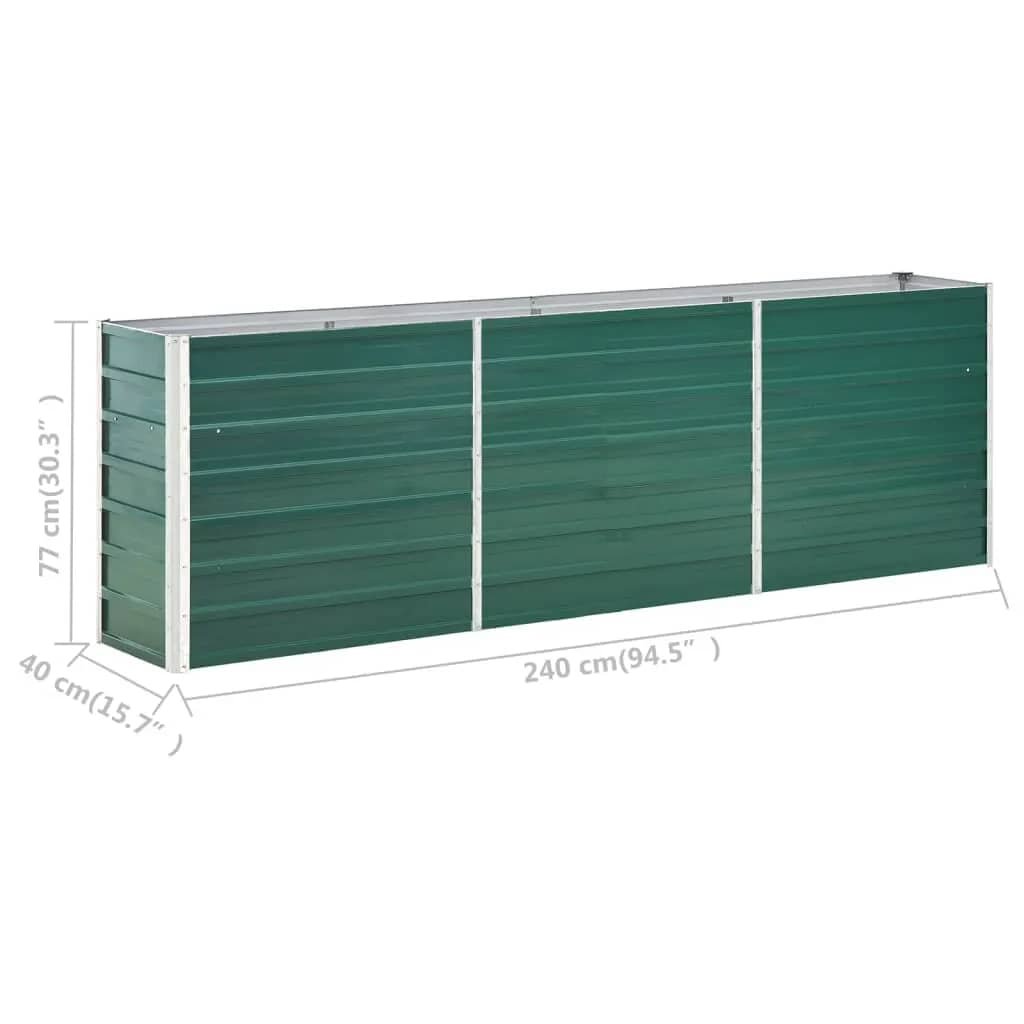 Plantenbak Verhoogd 240X40X77 Cm Gegalvaniseerd Staal Groen