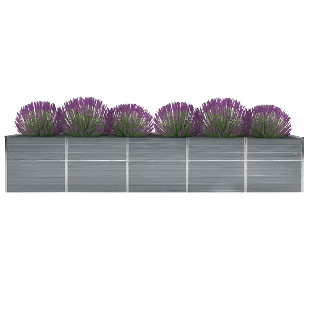 Plantenbak Verhoogd 400X80X77 Cm Gegalvaniseerd Staal Grijs