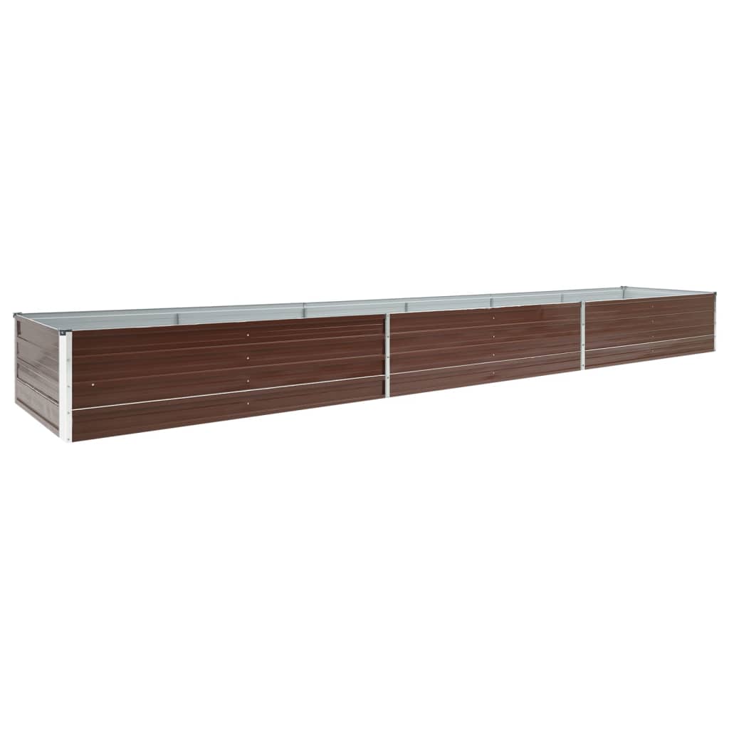 Pflanzgefäß erhöht 480 x 80 x 45 cm, verzinkter Stahl, braun