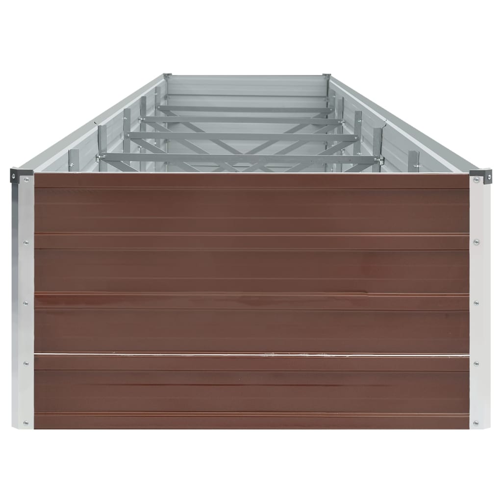 Pflanzgefäß erhöht 480 x 80 x 45 cm, verzinkter Stahl, braun