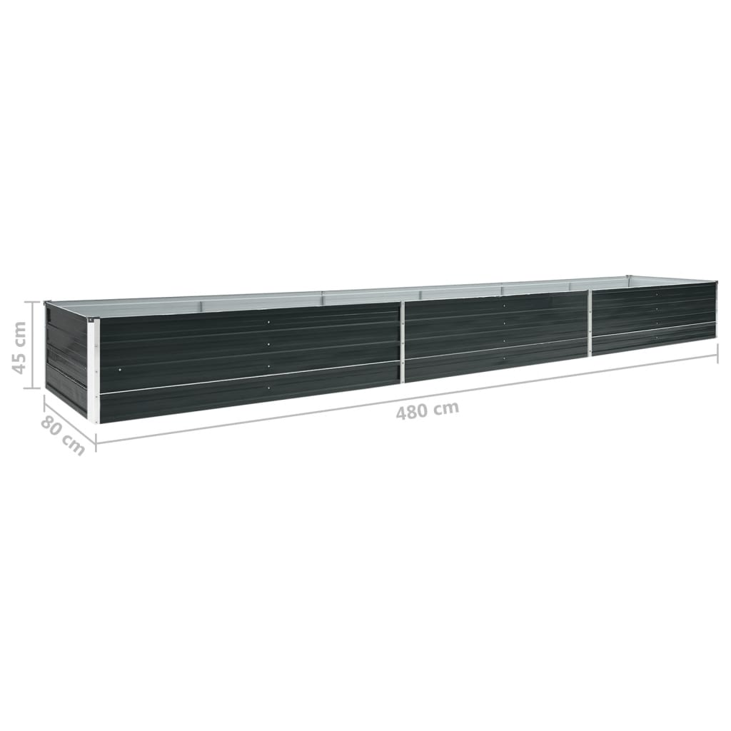 Plantenbak Verhoogd 480X80X45 Cm Gegalvaniseerd Staal Antraciet