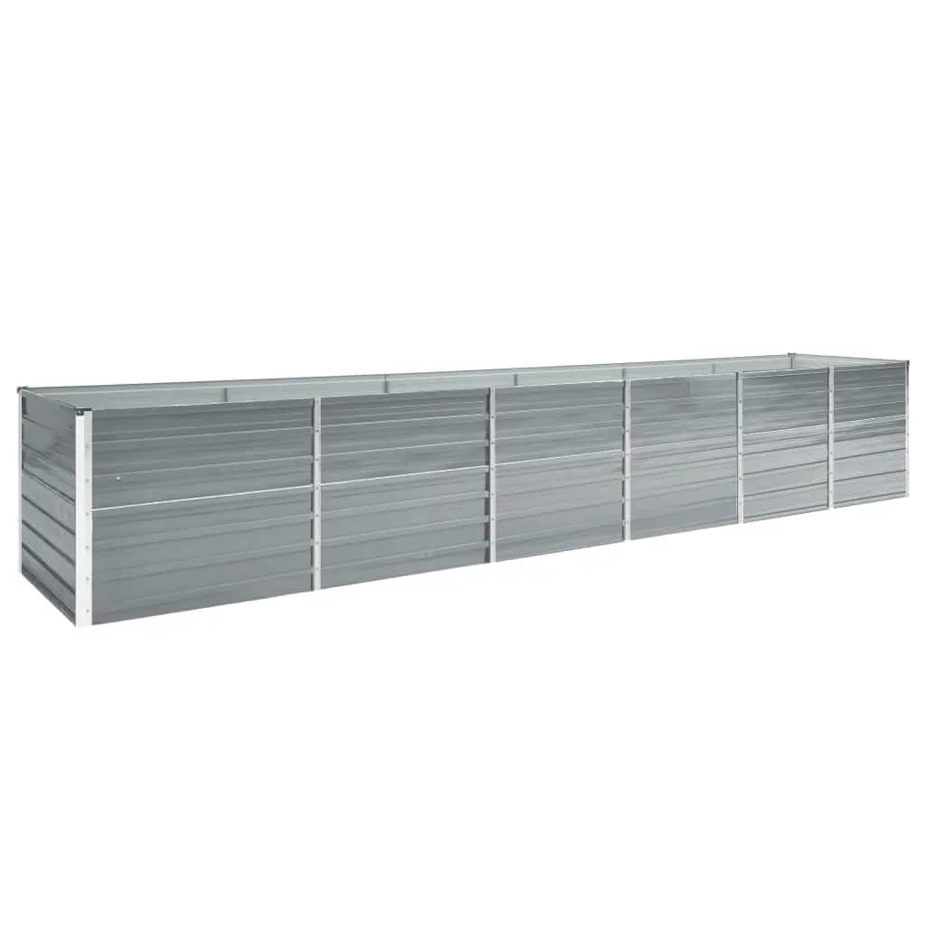 Pflanzgefäß erhöht 480 x 80 x 77 cm, verzinkter Stahl, grau