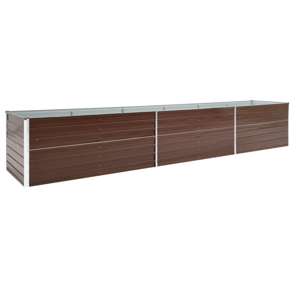 Pflanzgefäß erhöht 480 x 80 x 77 cm, verzinkter Stahl, braun