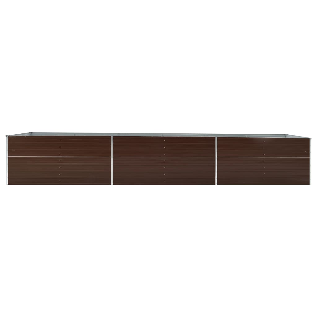 Pflanzgefäß erhöht 480 x 80 x 77 cm, verzinkter Stahl, braun