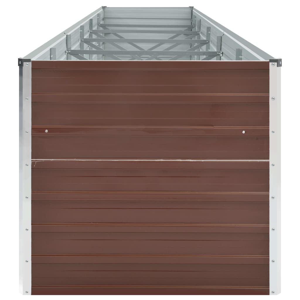 Pflanzgefäß erhöht 480 x 80 x 77 cm, verzinkter Stahl, braun