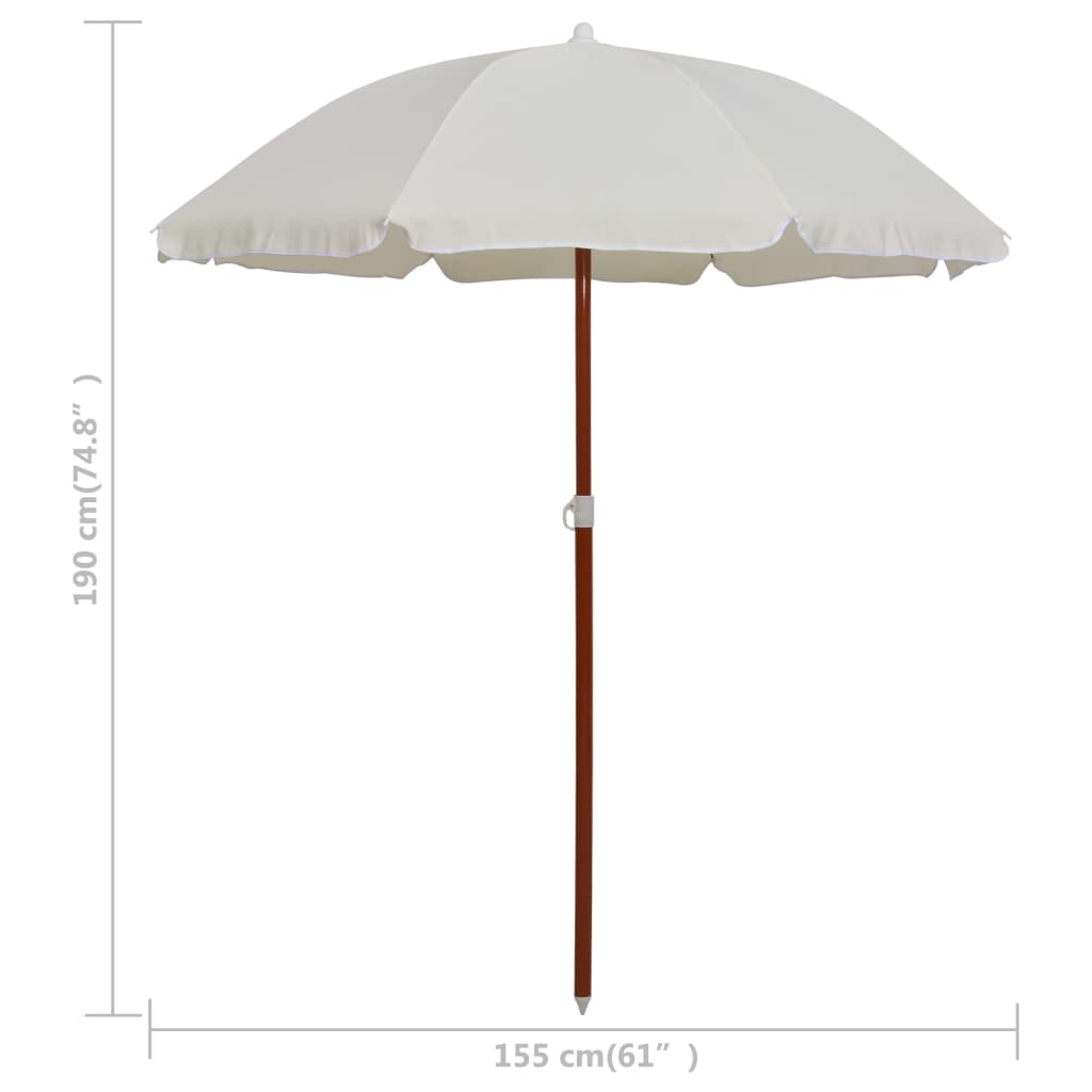 Parasol Met Stalen Paal 180 Cm Zandkleurig