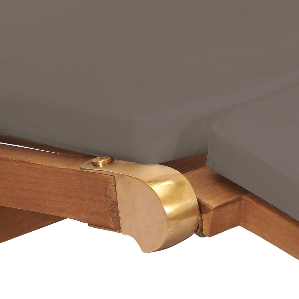 Ligstoel Met Kussen Massief Teakhout Donkergrijs