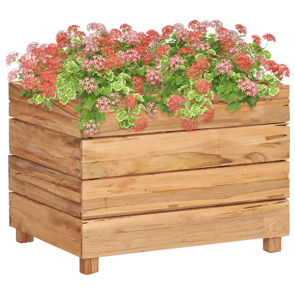 Plantenbak Verhoogd 50X40X38 Cm Gerecycled Teakhout En Staal
