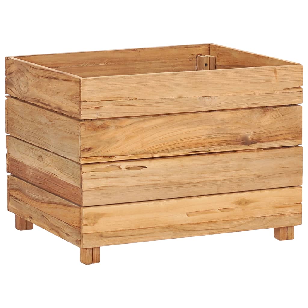 Plantenbak Verhoogd 50X40X38 Cm Gerecycled Teakhout En Staal