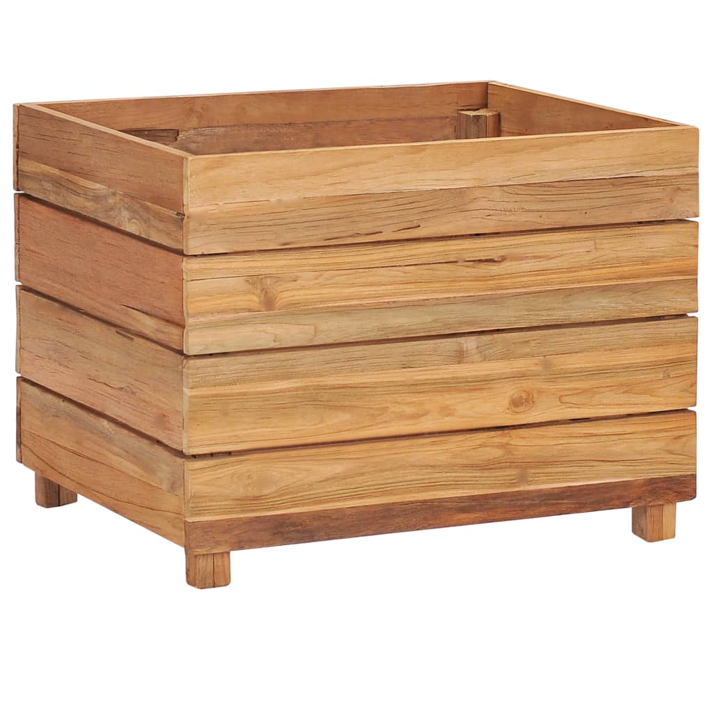 Plantenbak Verhoogd 50X40X38 Cm Gerecycled Teakhout En Staal