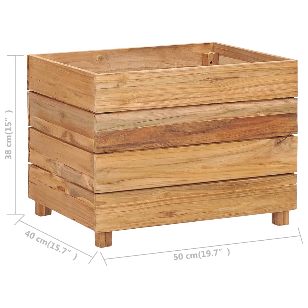 Plantenbak Verhoogd 50X40X38 Cm Gerecycled Teakhout En Staal