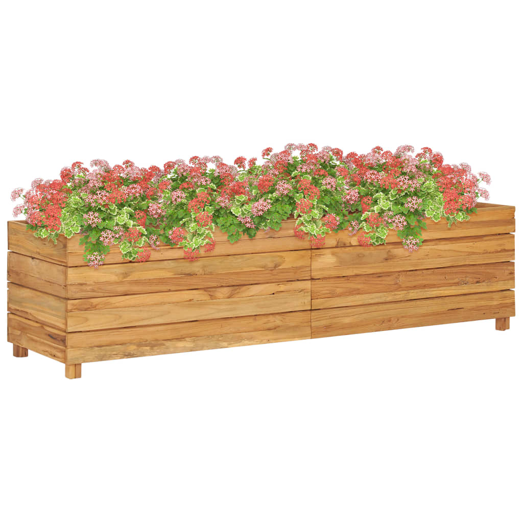 Plantenbak Verhoogd 150X40X38 Cm Gerecycled Teakhout En Staal