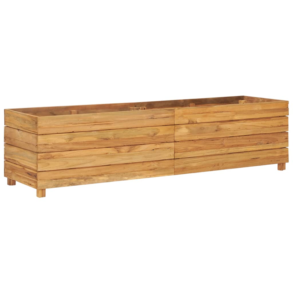 Plantenbak Verhoogd 150X40X38 Cm Gerecycled Teakhout En Staal