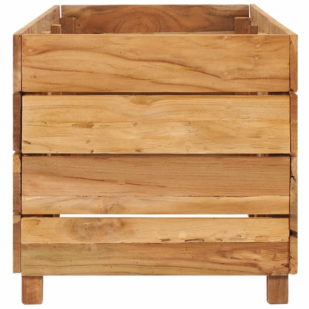 Plantenbak Verhoogd 150X40X38 Cm Gerecycled Teakhout En Staal