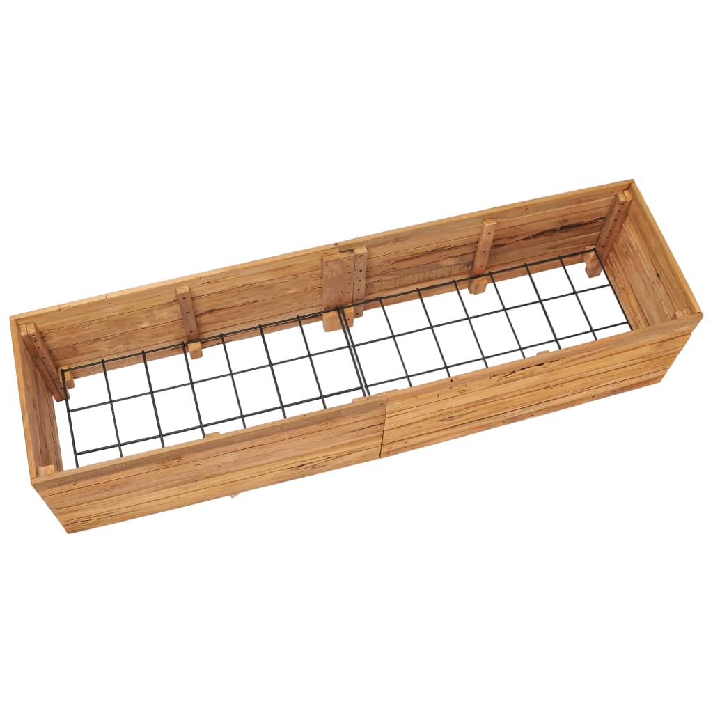 Plantenbak Verhoogd 150X40X38 Cm Gerecycled Teakhout En Staal