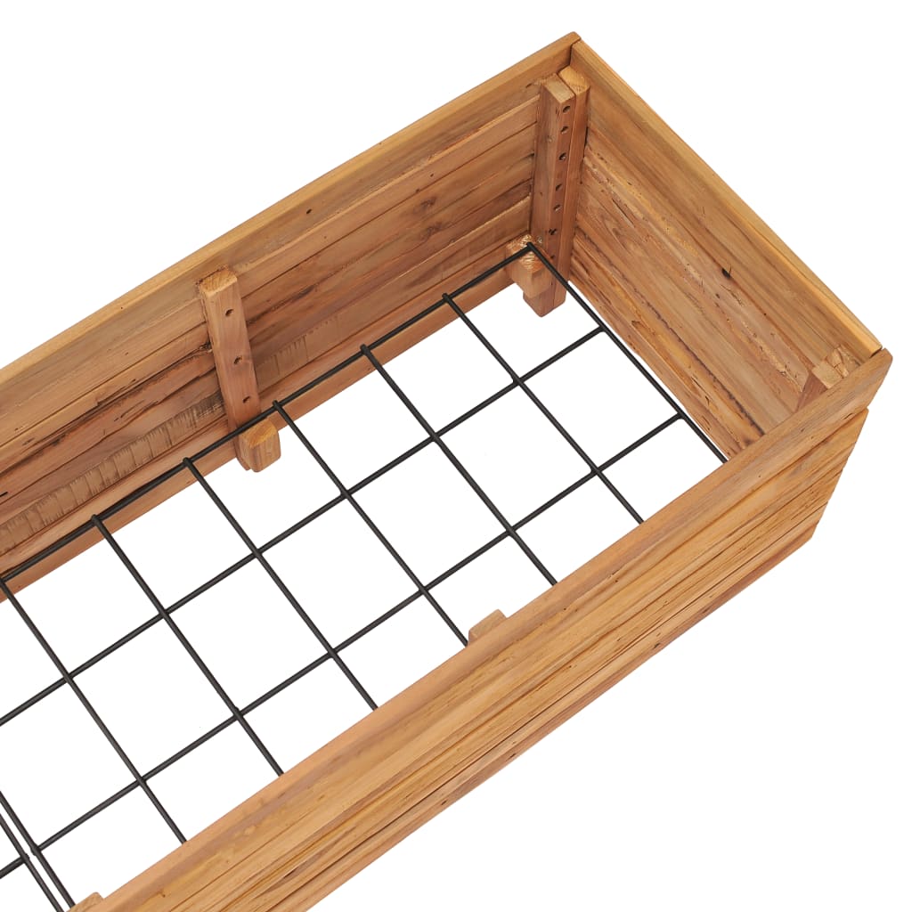Plantenbak Verhoogd 150X40X38 Cm Gerecycled Teakhout En Staal