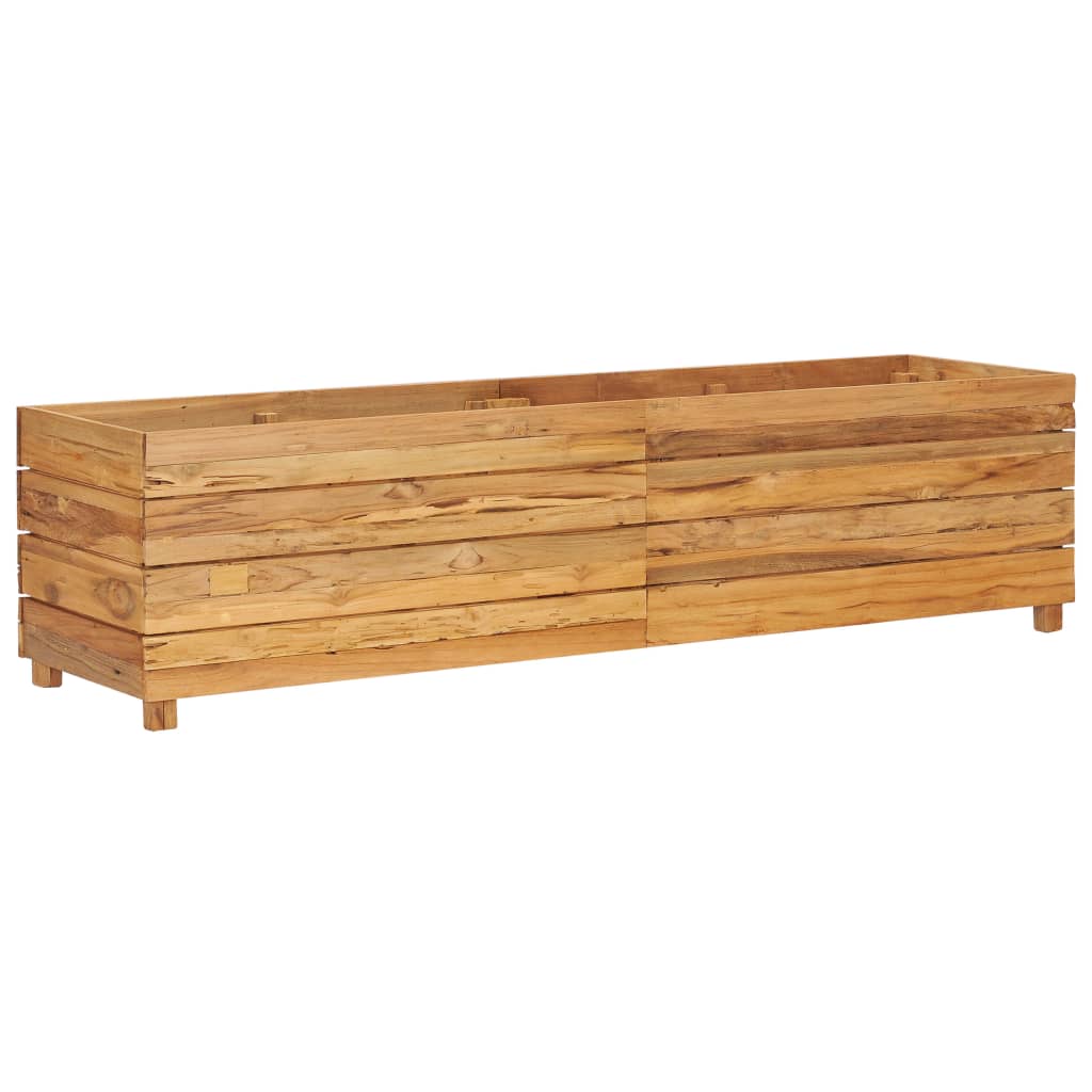Plantenbak Verhoogd 150X40X38 Cm Gerecycled Teakhout En Staal
