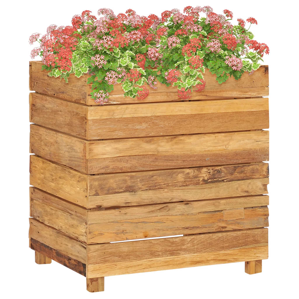 Plantenbak Verhoogd 50X40X55 Cm Gerecycled Teakhout En Staal
